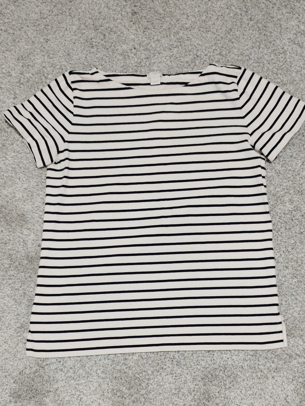 J. Crew Black & White Striped Short Sleeve Tee
